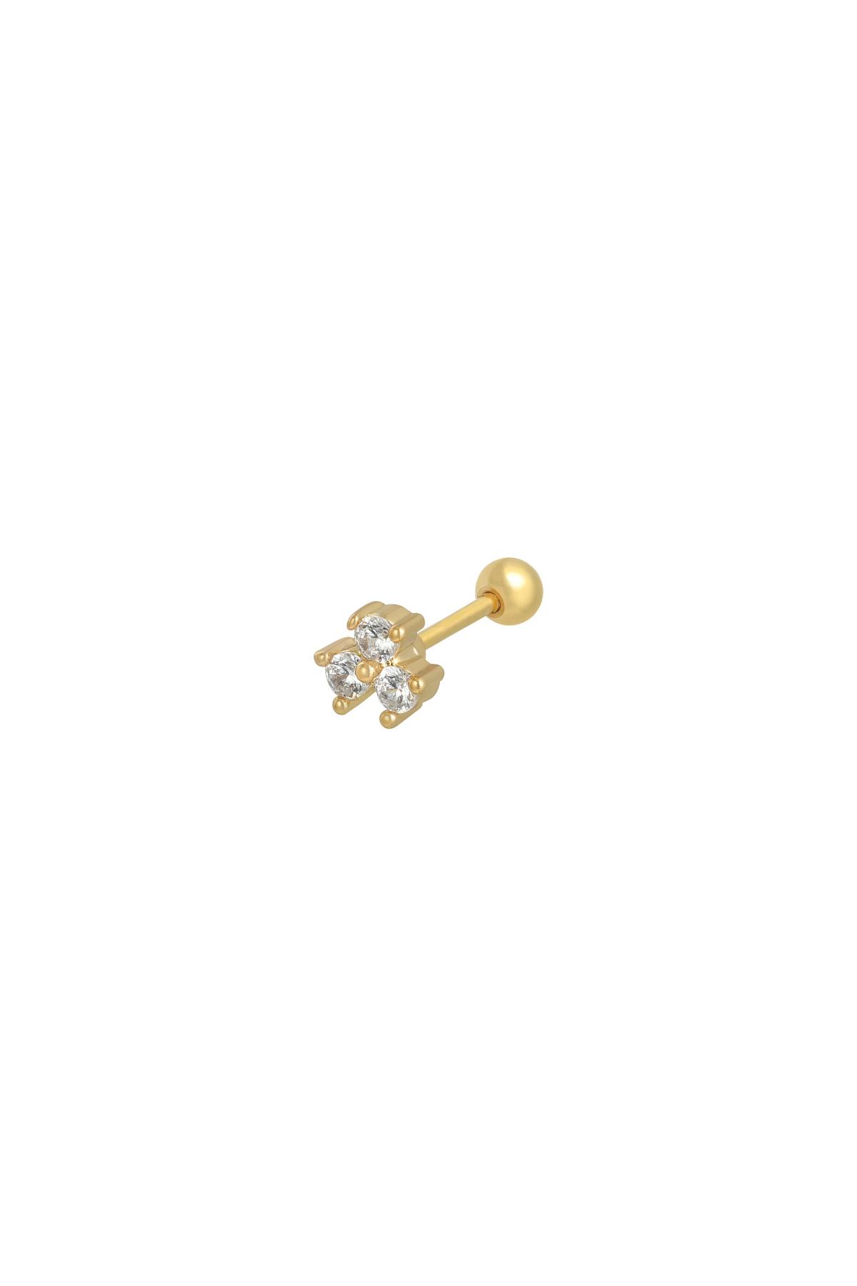 Earrings Triple Luck Gold Copper,Stainless Steel 